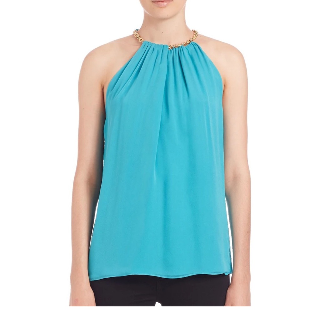 Elegant Blue Halter Top